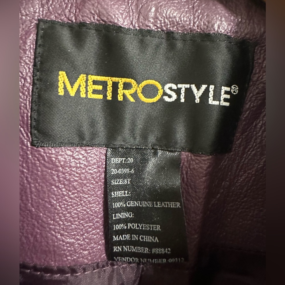 Metrostyle Women’s Purple Leather Trench Coat - Picture 5 of 5